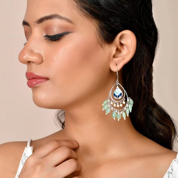 Bagh E Fiza Green Beads Earrings - Image 2