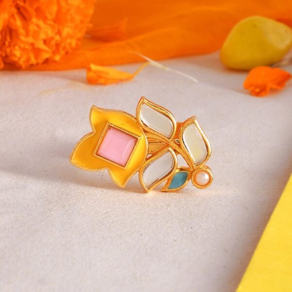 Forever More Floral Pink Stone and Pearl Ring